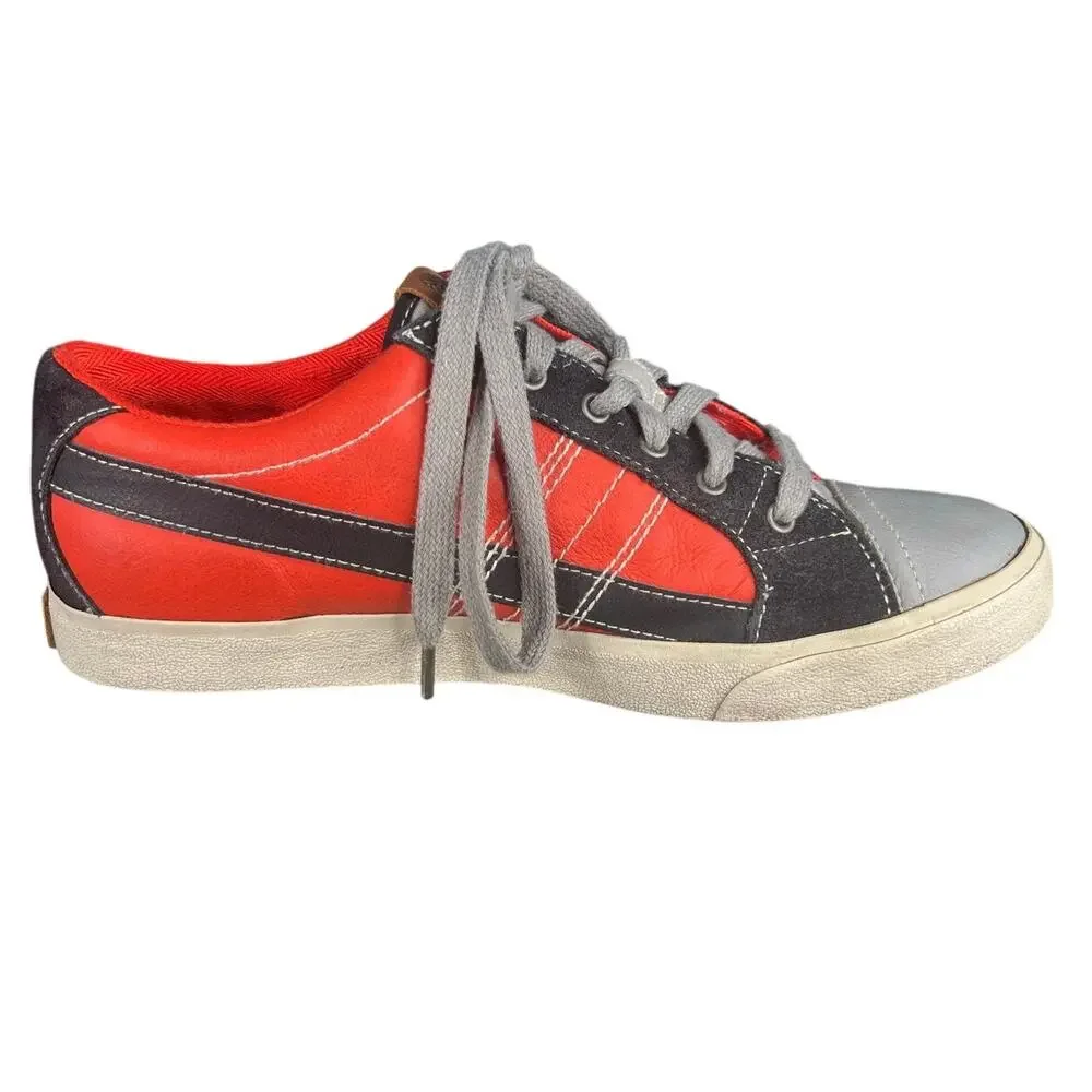 Diesel Men’s D String Grey Red Low Lace Up Sneakers Size US 9